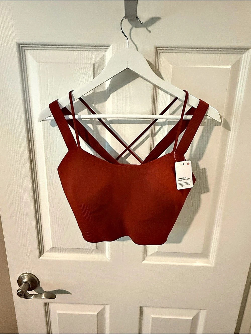 lululemon Like a Cloud Longline Bra D/DD Ribbed Color: Rust Size: 12